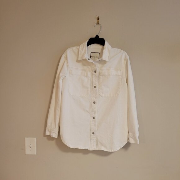 Bagatelle Collection White Denim Shacket - Picture 1 of 12